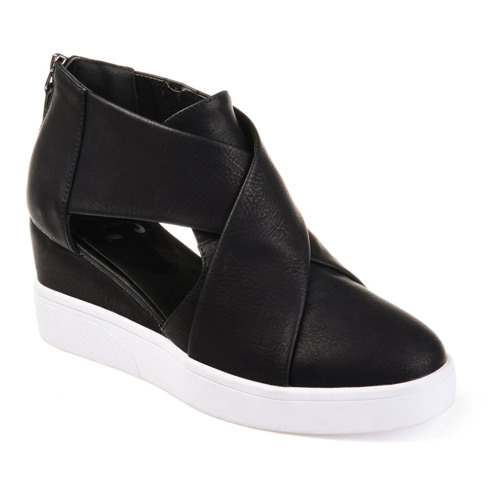 Criss-Cross Cut Out Wedge Sneaker 