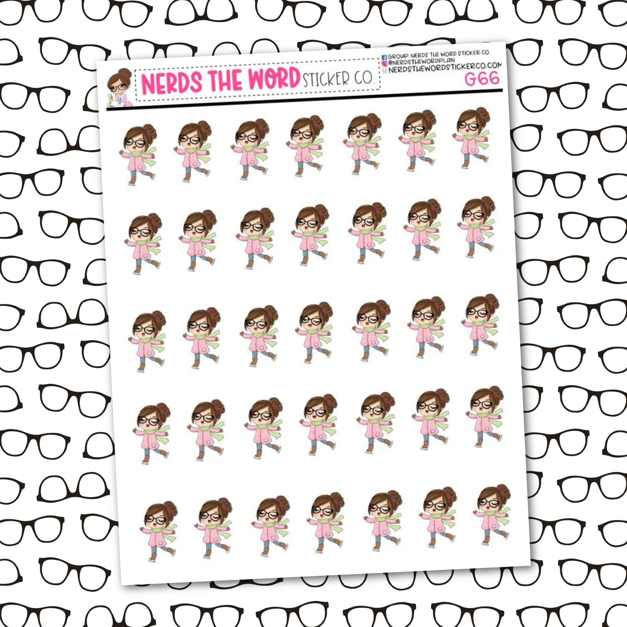 Nora Ice Skating Sticker Sheet