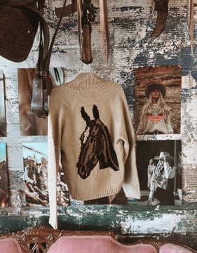 Vintage Inspired Horse Cardigan