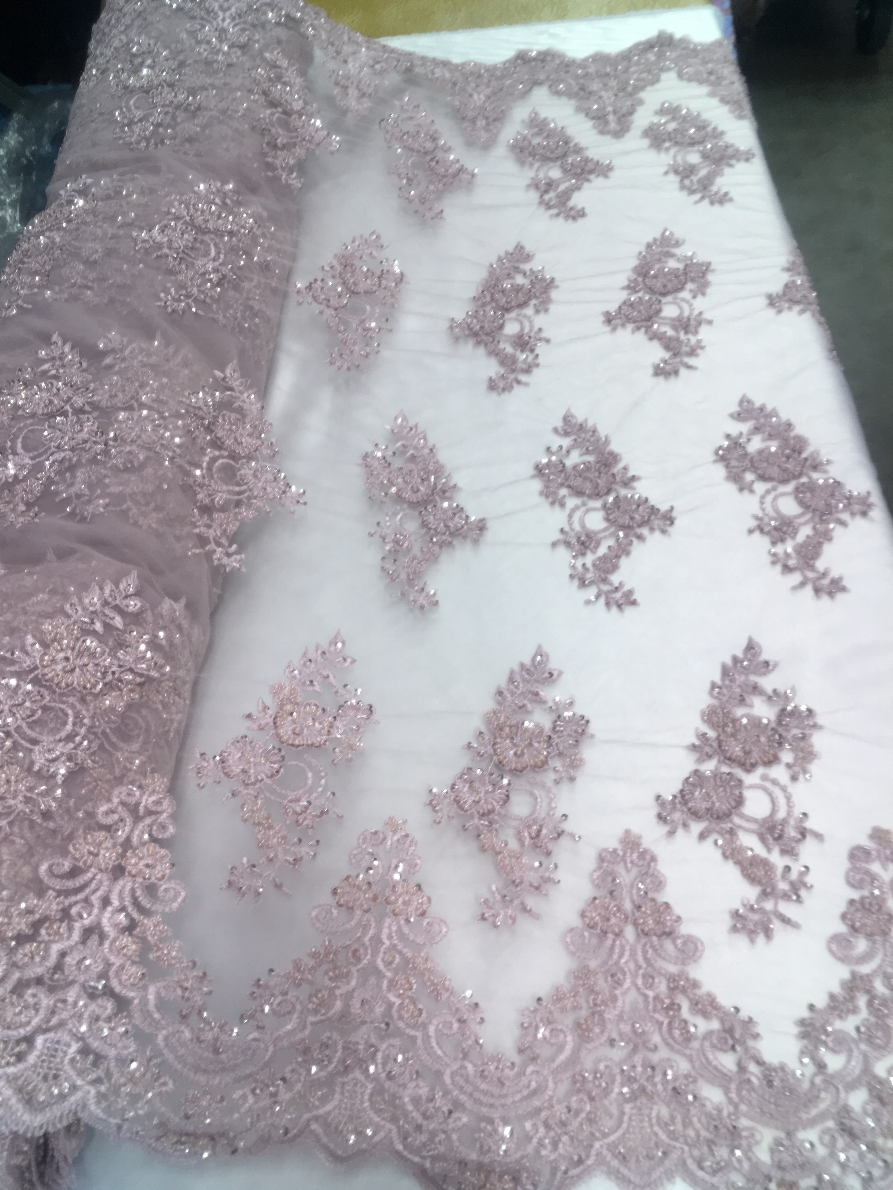 dusty pink lace fabric