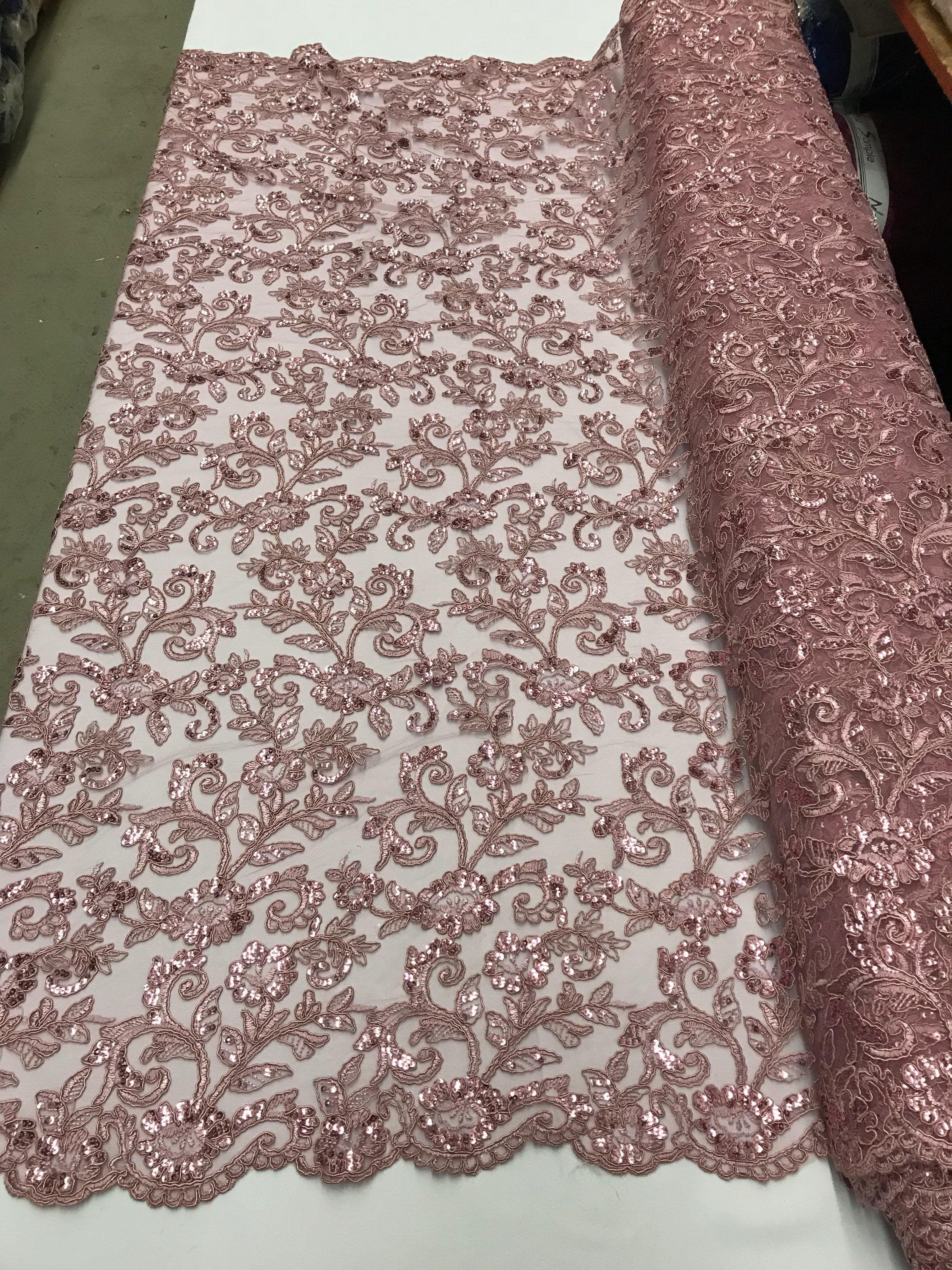 rose lace fabric