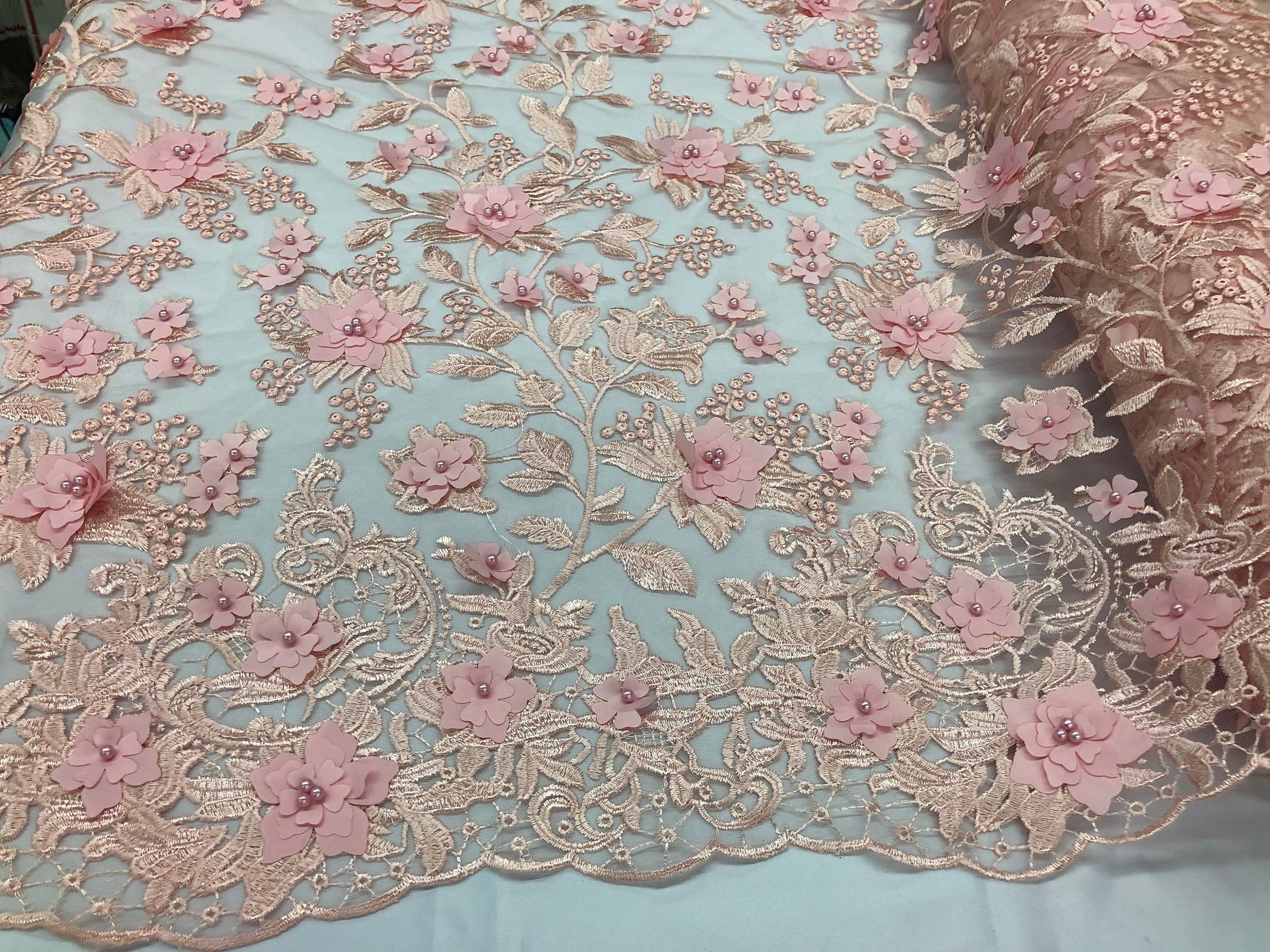 blush pink lace fabric