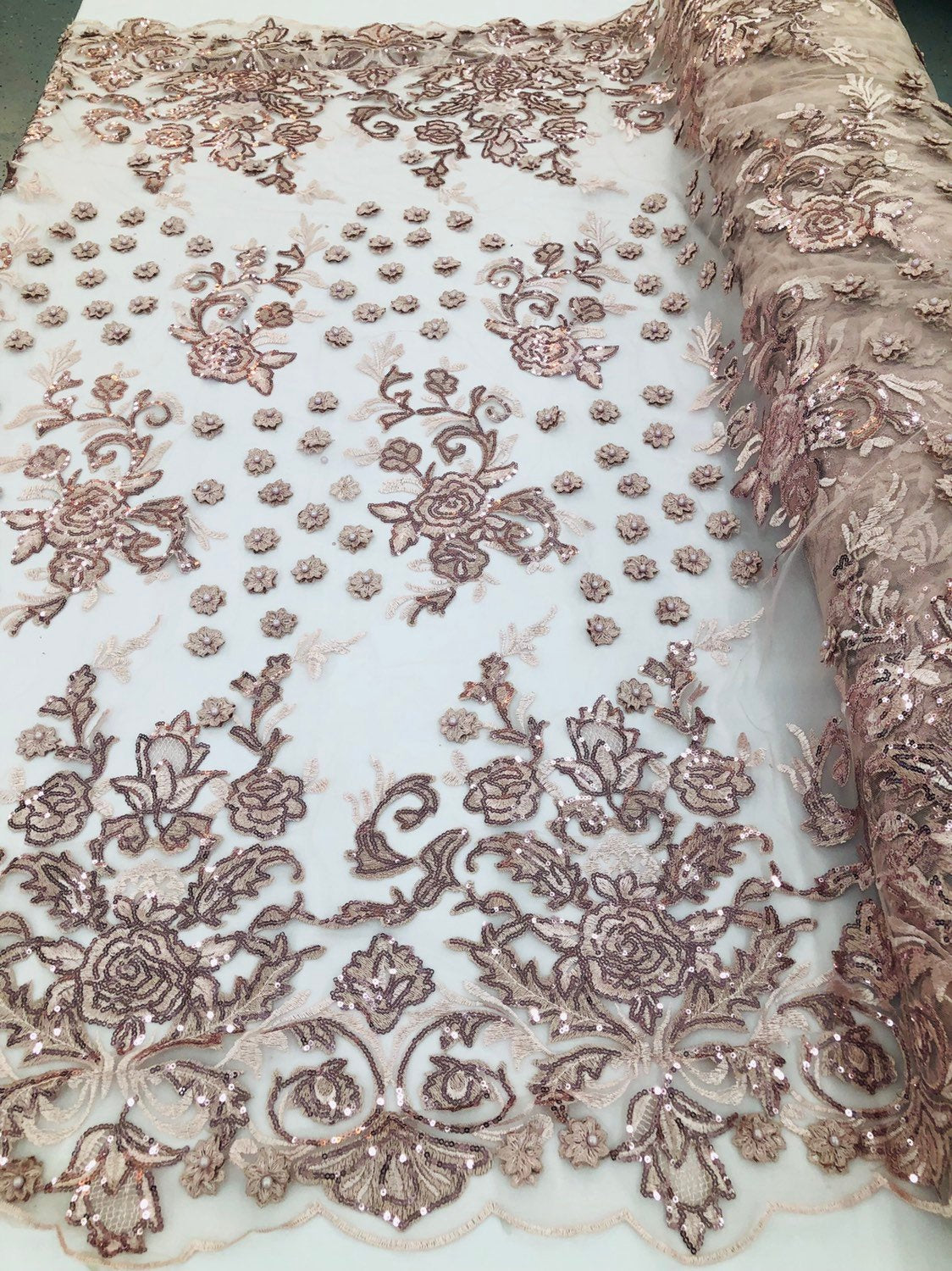 blush lace fabric