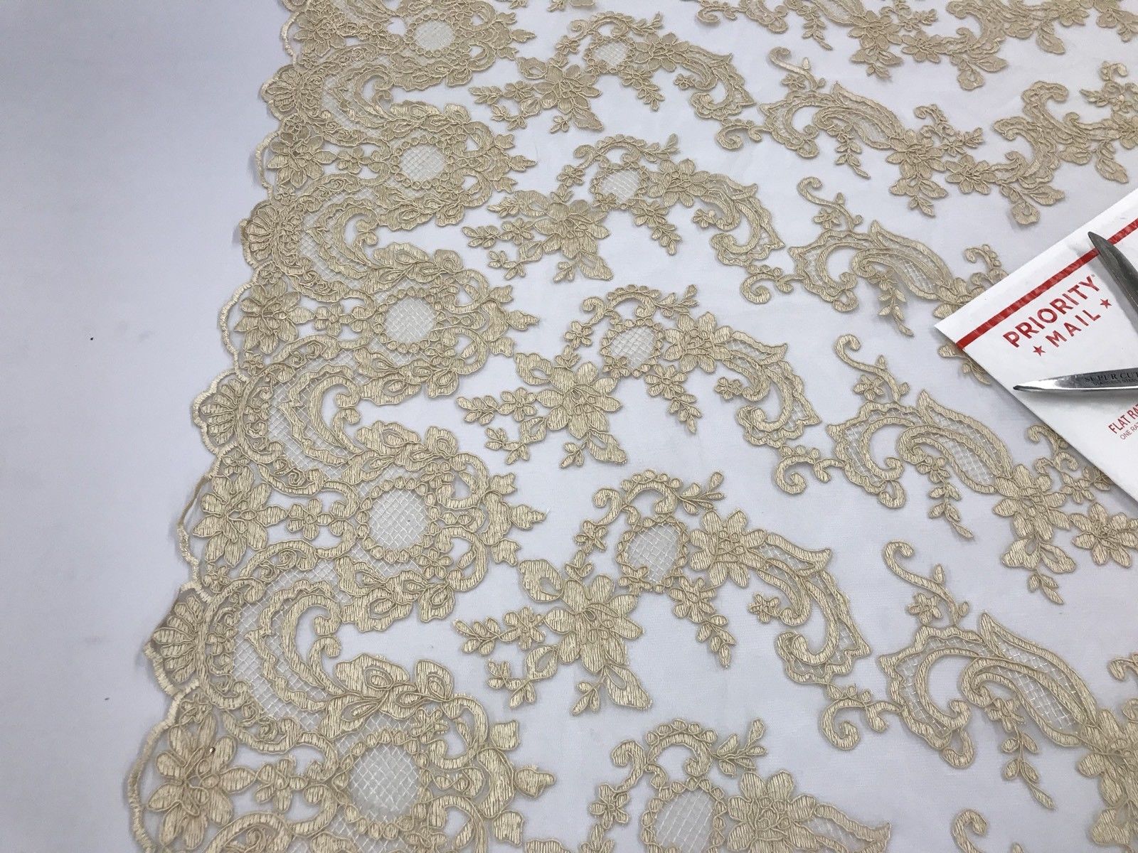 champagne lace fabric by the yard