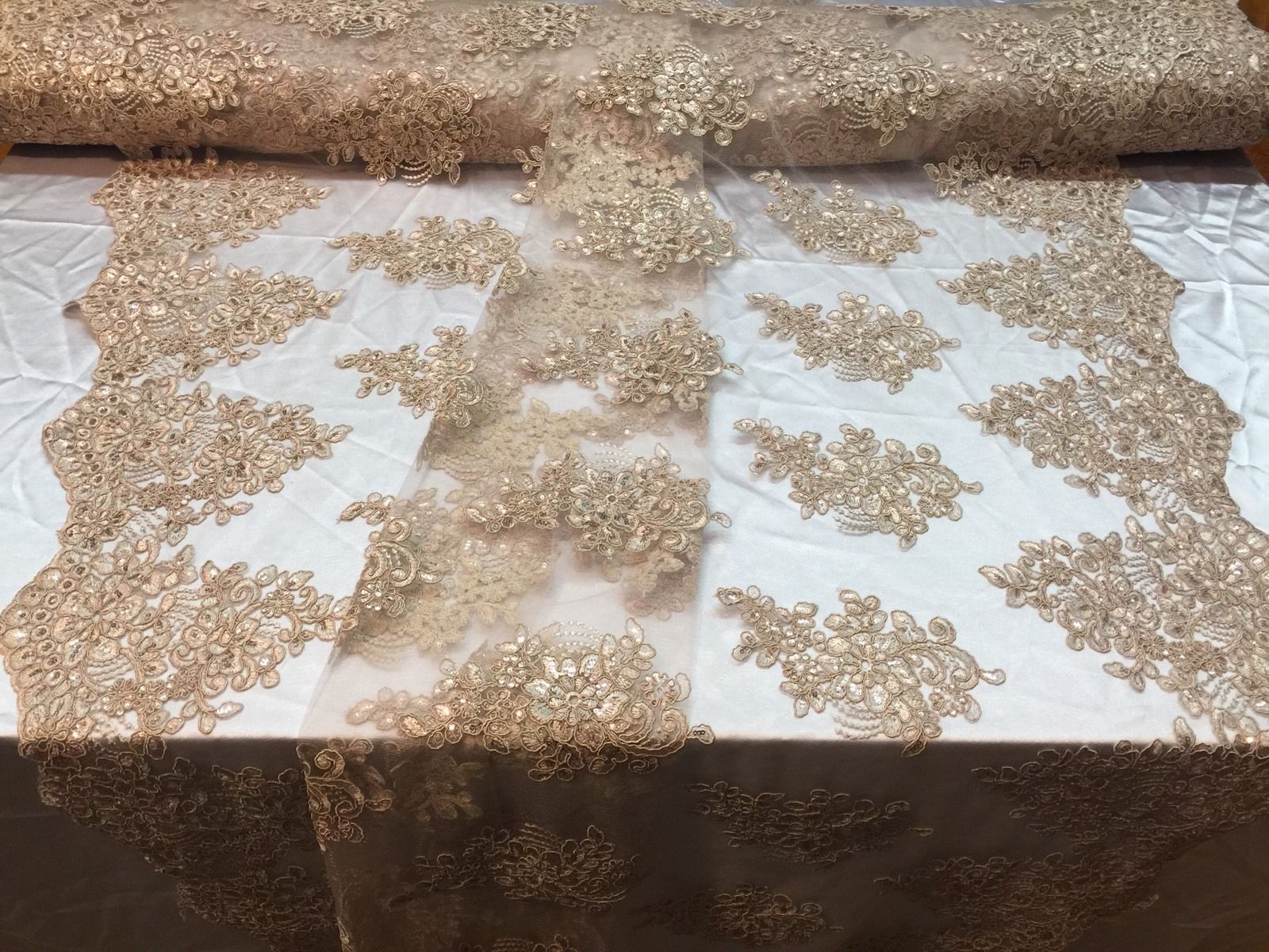 champagne lace fabric