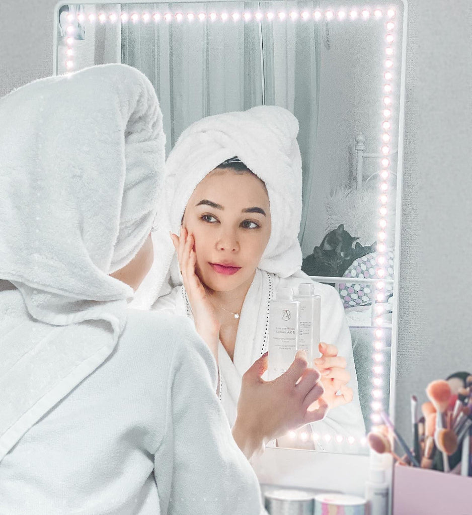 RIKI TALL lighted vanity mirror for skincare