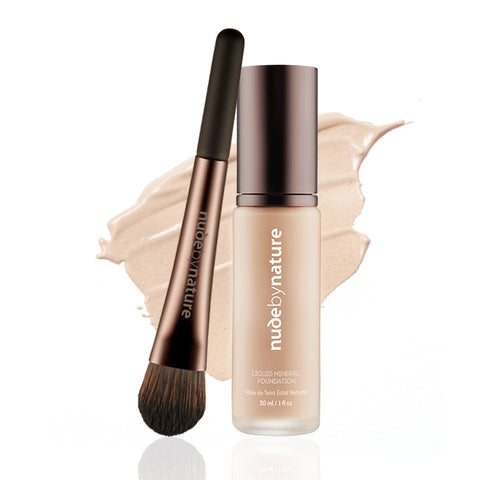 Liquid Mineral Foundation and Liquid Foundation Brush