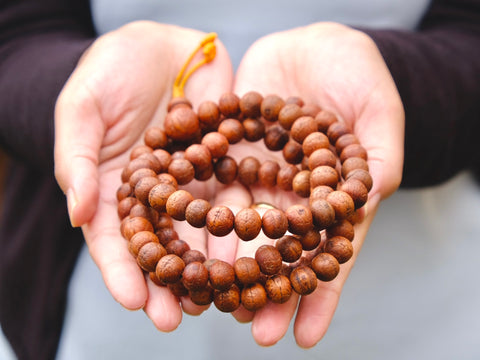 Bodhi seed beads are a popular choice for malas.