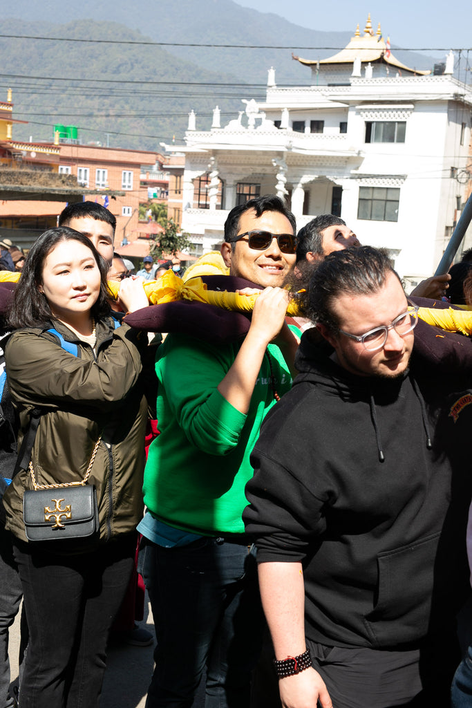 Tibet Shop Sydney holding Buddha Maitreya palanquin