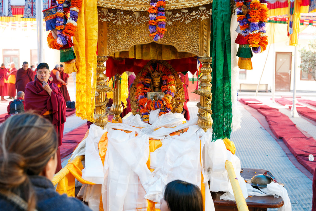 Close up of Buddha Maitreya statue