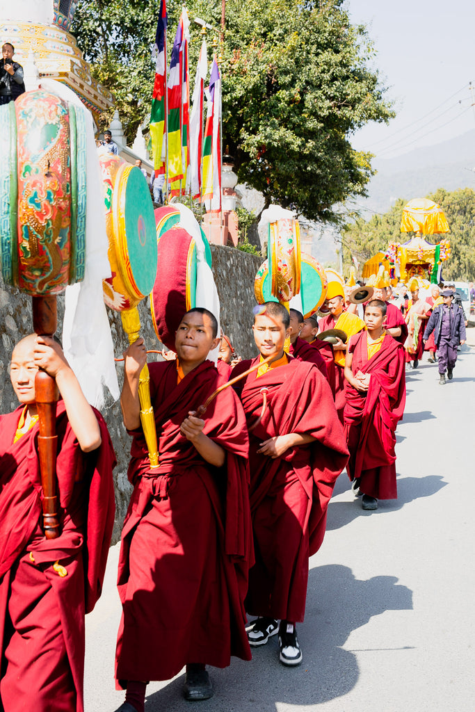 Drummer monks during Great Prayer Festival