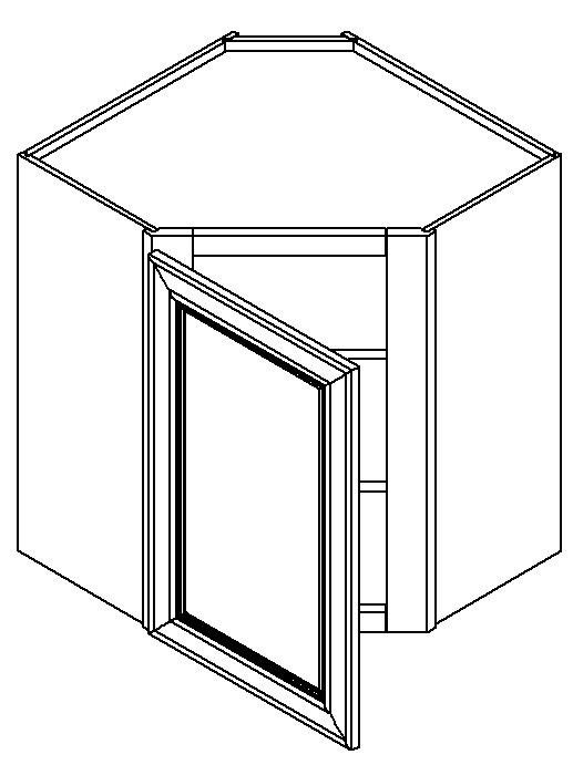 WDC273615 - RTA - Sterling Gray - Corner Diagonal Wall Cabinet - Single Door - Royal Online Cabinets -