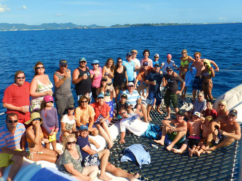 An Awesome Group Ending Our Awesome Catamaran Day Trip To Prickly Pear | Anguilla | West Indies | Australian Cricket Tours