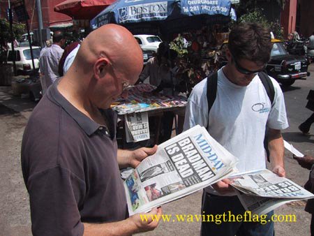 Australian Cricket Tours - Sir Donald 'Bradman Is Dead' Reads The Newspaper Headlines In Mumbai, India, On The Eve Of The First Test Match Between Australia And India At Wankhede Stadium | India