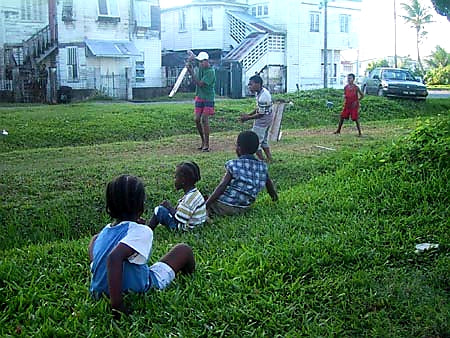 Australian Cricket Tours -  Local Cricket Being Played In The Street Outside Bourda Oval, Georgetown, Guyana