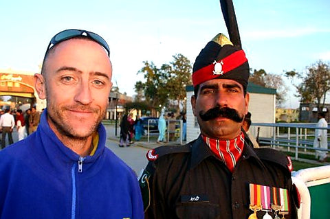 Australian Cricket Tours - A 'Selfie' With A Pakistan Ranger At The Entrance Gate To The Pakistan India Boder, Wagah, Lahore, Pakistan