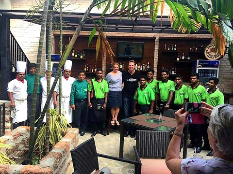 Australian Cricket Tours - Gabby & Glenn McGrath And Staff In The Courtyard Of Cricket Club Cafe | Colombo | Sri Lanka