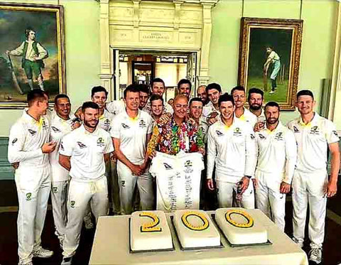 Australian Cricket Tours - Luke Gillian Included In The Australia Team Photograph In The Pavilion Long Room, Whilst Celebrating 200 Australian Test Matches At Lord's Cricket Ground During The Ashes Test Cricket Series 2019 | London