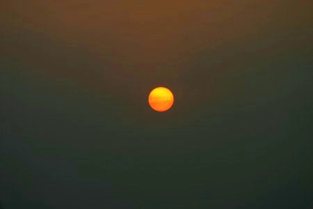 Australian Cricket Tours - A Big Orange Sunsetting Over Nagpur As Seen From The Roof Of The Blue Diamond Hotel | Napgur | India