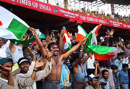 Australian Cricket Tours - Indian Crowd Celebrate Victory At Eden Gardens, Kolkata After The 2nd Test Match Between Australia vs India 2001