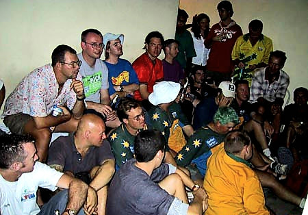 Australian Cricket Tours - Australian Cricket Supporters Gather Around The TV To Watch The Replay Of The 2nd Test Match Between Australia vs India, At Eden Gardens, Kolkata, 2001