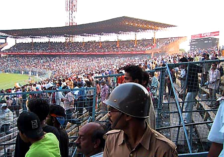 Australian Cricket Tours - The Police Sit With Australian Supporters At Eden Gardens, Kolkata During The 2nd Test Match Between Australia vs India 2001