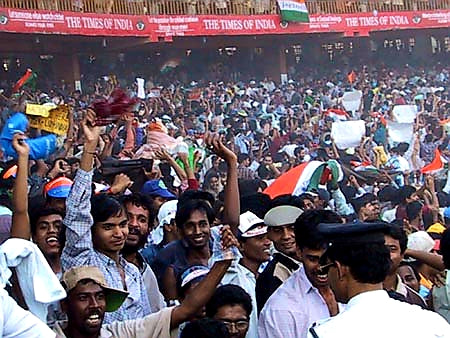 Australian Cricket Tours - The Crowd Is Packed In Cheek By Jowl In Eden Gardens, Kolkata During The 2nd Test Match Between Australia vs India 2001