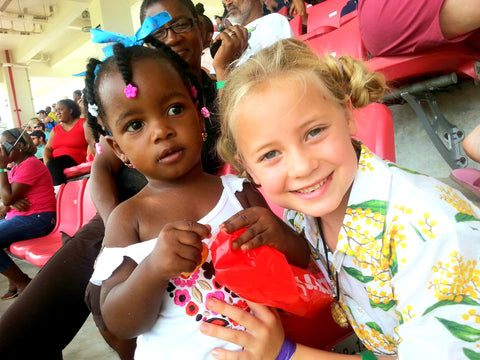Australian Cricket Tours - Our Youngest Ever Client, Marli, Playing With A Young Dominican Girl At The Cricket