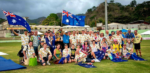 Australian Cricket Tourists Enjoying A Pitch Photo After Play At Windsor Park Dominica | Australian Cricket Tours