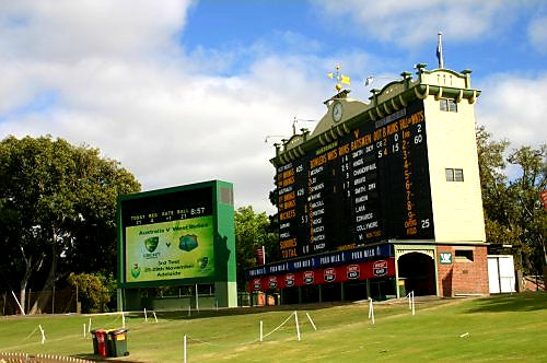 Australian Cricket Tours - The Famous Adelaide Oval Scoreboard On The Hill Backdropped By Gorgeous Morton Bay Figs