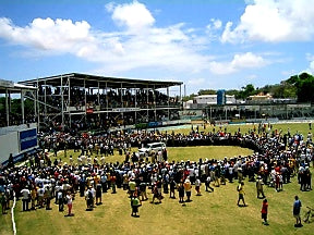 Australian Cricket Tours - The Crowd On The Field After Australia Vs West Indies 2nd Test Match 1995 At The Antigua Recreation Ground