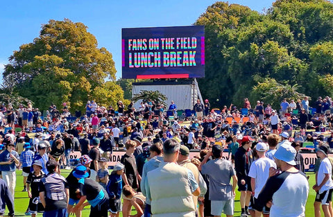 Fans On The Field At Hagley Oval Christchurch During The Australian Cricket Tour To New Zealand Test Series | Australian Cricket Tours