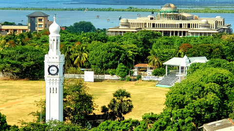 Jaffna Clock Tower, Cricket Ground, And Parliament Seen From Jetwing Jaffna Hotel | Jaffna | Sri Lanka | Australian Cricket Tours