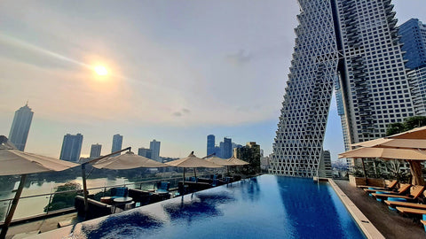 Courtyard By Marriott Hotel Colombo Swimming Pool & Rooftop Bar Is Perfect For A Beautiful Sunset | Colombo | Sri Lanka | Australian Cricket Tours