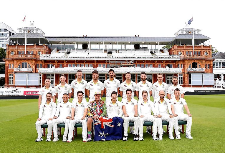 Luke Gillian And The Australian Cricket Team Have A Team Photo On The Field Of Lord's Cricket Ground | London | Australian Cricket Tours