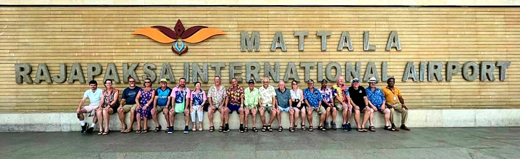 Australian Cricket Tourists Lined Up Under 'Mattala Rajapaksa International Airport' Sign At Mattala Rajapaksa International Airport | Hambantota | Sri Lanka | Australian Cricket Tours