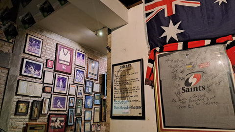 A Wall of Memorabilia At Cricket Club Cafe Colombo | Sri Lanka | Australian Cricket Tours