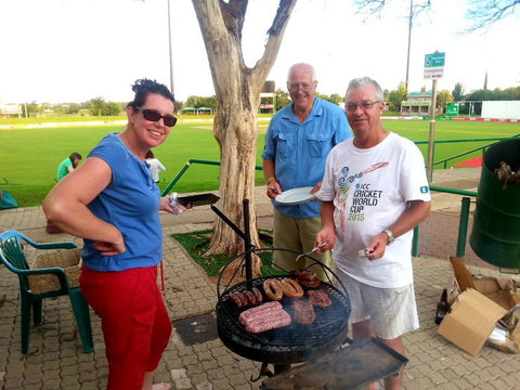 Australian Cricket Tours - Australian Cricket Tourists Enjoying A Braai At Senwes Stadium, Potchefstroom, South Africa