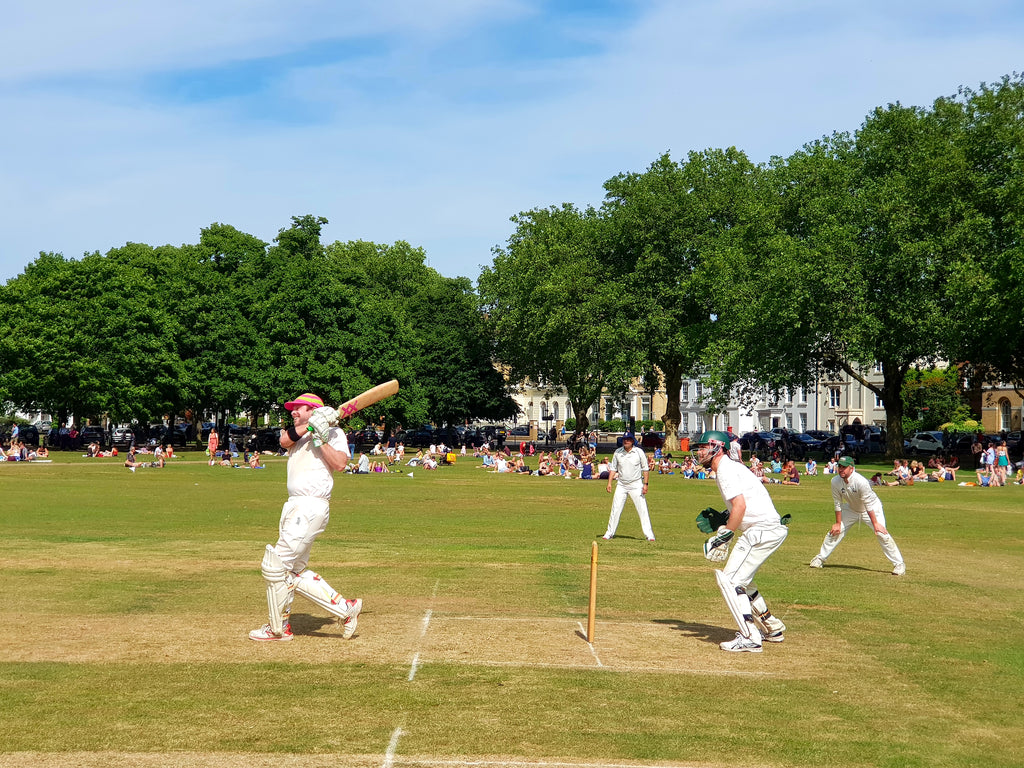Australian Cricket Tours - Nepotists Cricket Club Giant Ryan Styles Carts Another 6 Over Mid-Wicket On Richmond Green Against The Cricketer's Cricket Club Richmond | London