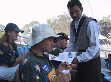 Australian Cricket Tours - In Seat Service At The Cricket In India Is Stylish When Coffee & Biscuits Is Delivered To Order