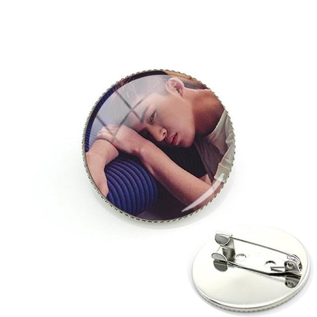 iKON Glass Cabochon Metal Badges Pin
