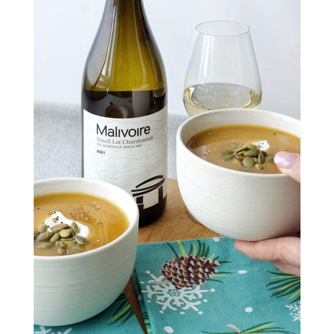 Small Lot Chardonnay Paired with Butternut Squash Soup