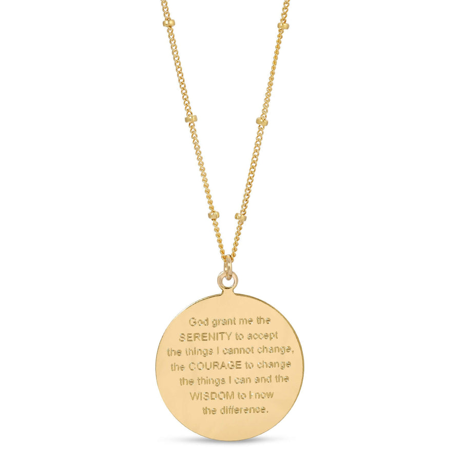 gold serenity prayer necklace