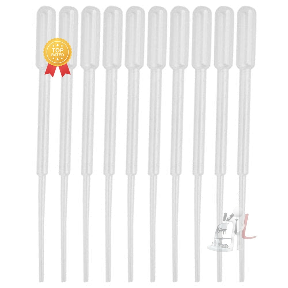 Graduated Pipettes Transfer 3ml - Graduated 0.5ml Plastic Dropper, Ink Filler, Transfer Tube (Pack of 50)