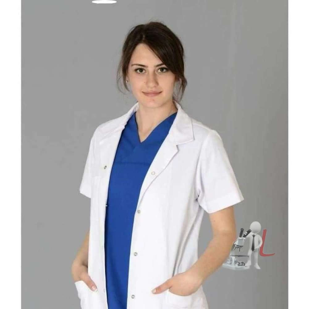 Womens Doctor Lab Coat Apron Half Sleeves