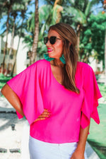 Brittany Flutter Sleeve - Pink Clothing Rockin The Lace Boutique