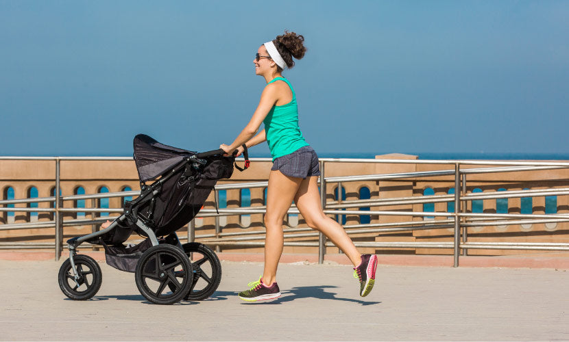 Running stroller with baby