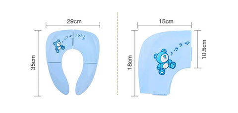Foldable child toilet seat with dimensions