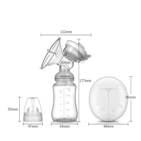 Dimensions du tire-lait électrique