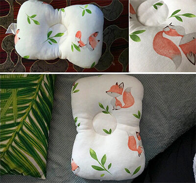 Anti-flat head pillow for baby in demonstration